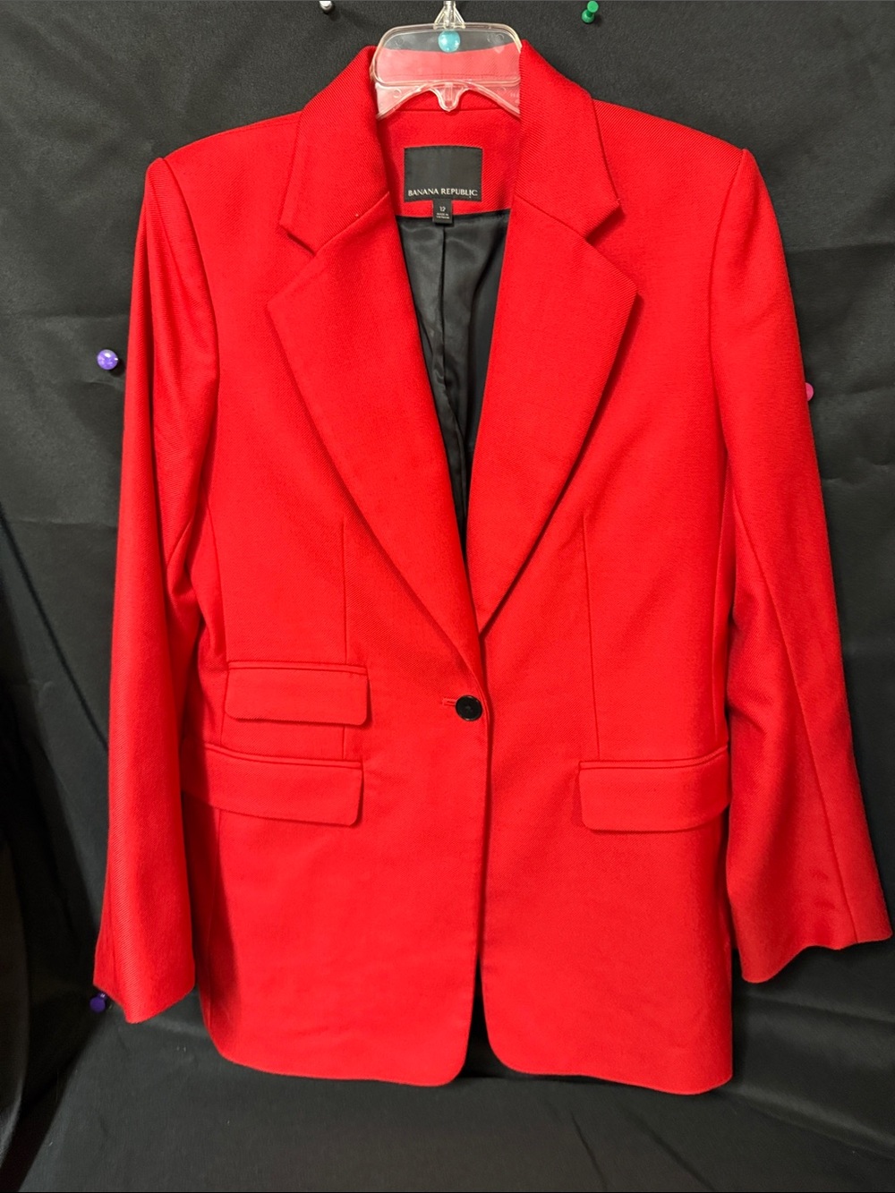 Banana Republic Women's Bright Red Tailored Single-Button Blazer
